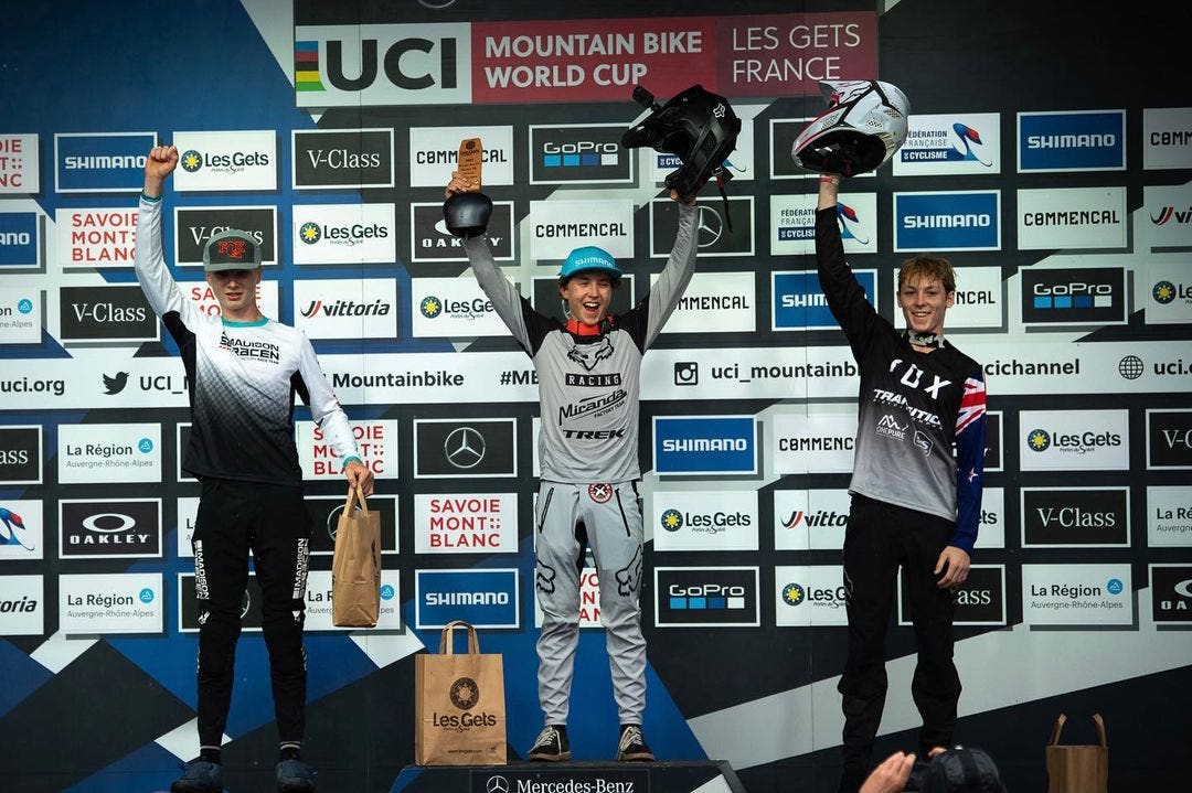 GOLDSTONE & WALLACE PODIUM AT THE DH WORLD CUP IN FRANCE