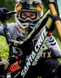 athlete with helmet and bike