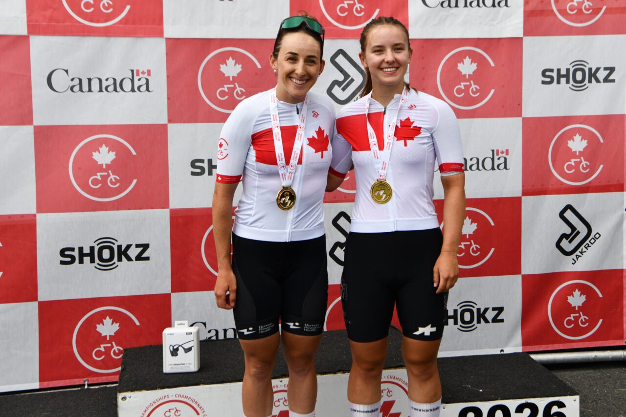 Elite and U23 Road Champions Maggie Coles-Lyster(Elite) and Alexandra Volstad (U23).